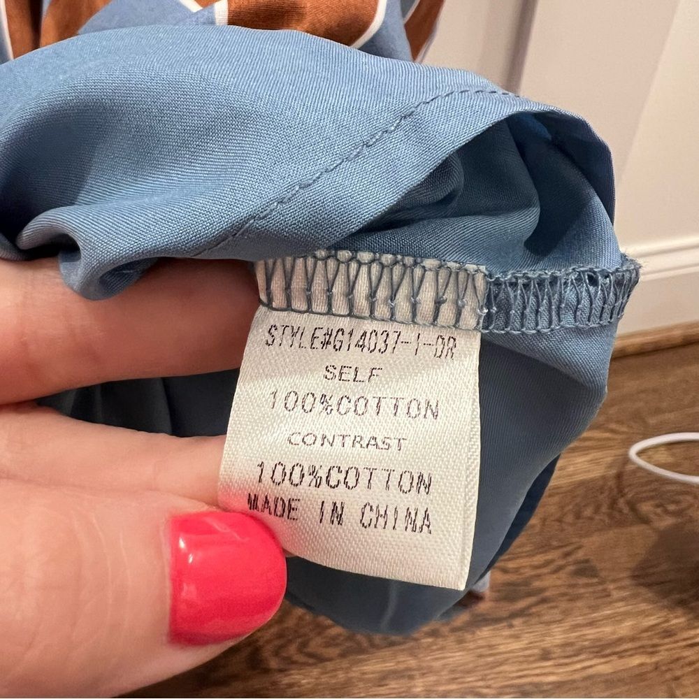 Hudson Gray Brown and Blue Striped Dress with Ruffles Medium - Picture 7 of 10